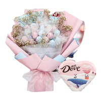 德芙（Dove）巧克力礼盒装真知棒棒糖花束成品214情人节礼物送女友生日礼物 德芙棒棒糖花束礼盒装225g