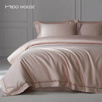 MIDO HOUSE 铭都 100支匹马棉宽边床笠四件套 暮山紫烟 1.8m