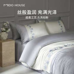 MIDO HOUSE 100支纯棉提花刺绣四件套 山谷百合 1.8m床单款