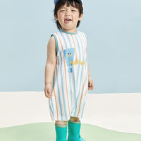 巴厘小猪（BALIPIG）宝宝夏装无袖连体衣夏季薄款外出服新生儿背