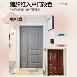 三青 水性防盗门漆金属面漆 免打磨入户门漆翻新改色漆 摩登灰 0.4KG