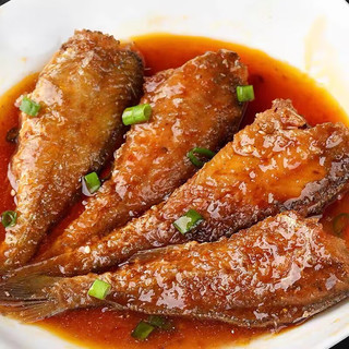 嗨新易五香黄花鱼罐头即食下饭菜海鲜熟食罐装黄花鱼4罐400g 五香黄花鱼400g