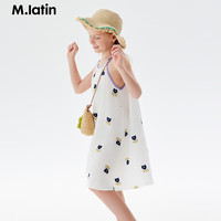 马·拉丁(M.Latin)/童装儿童连衣裙24夏女大小童满地图案吊带裙 花白色 150cm