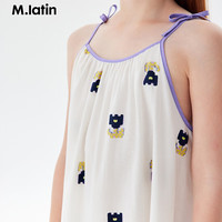 马·拉丁（M.Latin）/童装儿童连衣裙24夏女大小童满地图案吊带裙 花白色 130cm