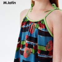 马·拉丁（M.Latin）/童装儿童连衣裙24夏女大小童满地图案吊带裙 花红色 150cm