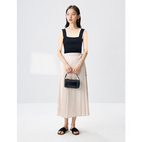 自巧小个子东方简奢风新中式马面裙夏女2024通勤显瘦中长款半身裙 云母白 XXS （1码）