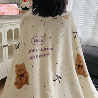 雅鹿毯子午睡办公室沙发毯空调珊瑚绒毛毯加厚冬季小盖毯秋冬四季通用 毛绒熊【多功能盖毯】 150*200cm【单人毯/可铺床】