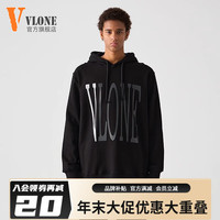 VLONE【美版】大V连帽卫衣男秋季潮牌宽松休闲百搭长袖上衣男 黑色XM-VLW101银V S 黑色GW-V009银V