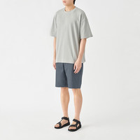 無印良品 MUJI(無印良品 )男式 凉感珠地网眼宽版T恤 男士短袖打底衫男款 ABA91C3S