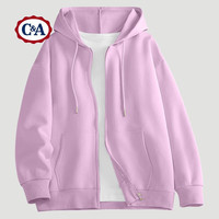 C&A春季女毛圈大版开衫连帽卫衣2025休闲通勤外套开衫上装 雾霾蓝 S