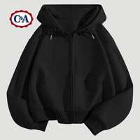 C&A连帽卫衣女春秋款2025小个子慵懒风连帽开衫春装卫衣 奶白色 S