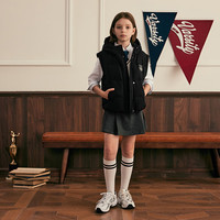 E·LAND KIDS衣恋女童三防羽绒服24年冬季新品可拆卸袖子上衣