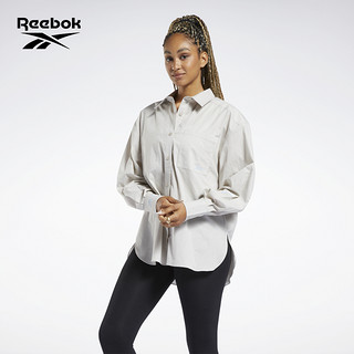 Reebok锐步女子SHIRTS经典基础简约秀气纯色休闲长袖立领衬衣 H49285 L A/L