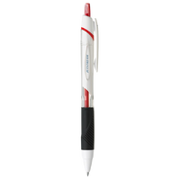 三菱(三菱铅笔 uni)JETSTREAM系列按动原子笔SXN-150 顺滑办公用圆珠笔0.5mm 白杆红芯 10支装