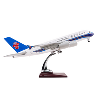 南航 CHINA SOUTHERNA380飞机模型原型机灯 仿真航模客机礼品摆件 合金等材质年货年会 A380-19cm