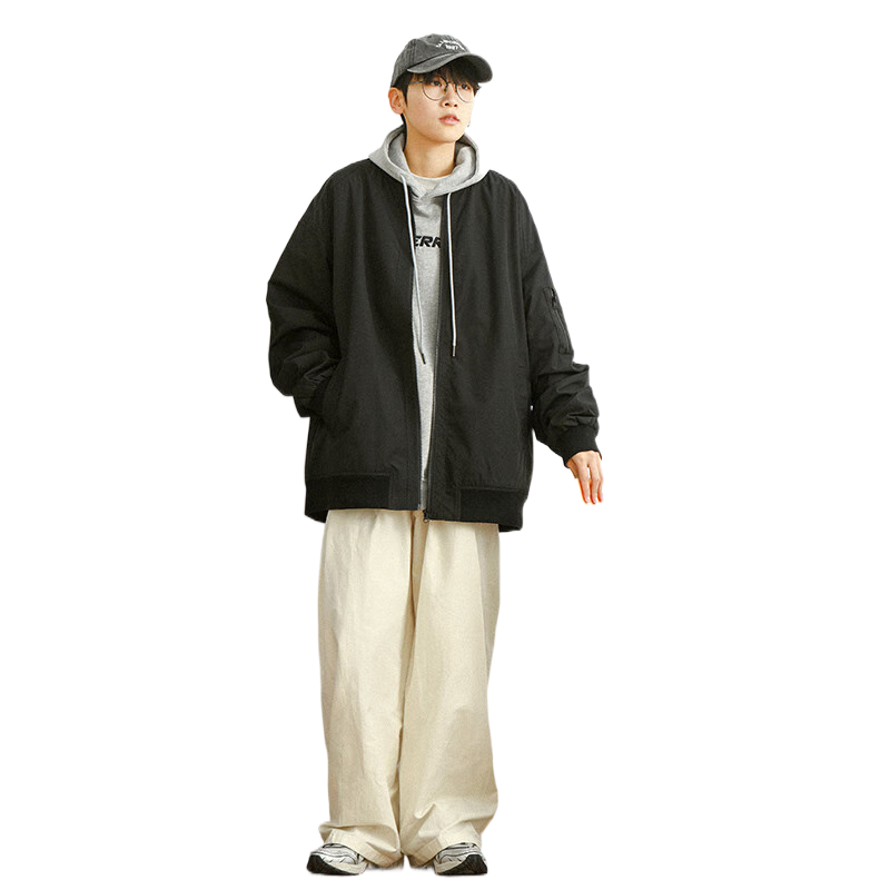 viishow美式飞行员夹克男春秋款复古宽松潮流棒球服机能工装外套防风休闲