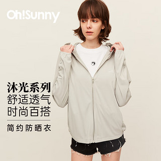 OhSunny防晒衣女夏季皮肤衣韩版宽松长袖防紫外线薄透气防晒服薄外套 气质灰 XL