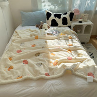 雅鹿毯子午睡办公室沙发毯空调珊瑚绒毛毯加厚冬季小盖毯秋冬四季通用 炫彩南瓜【多功能盖毯】 200*230cm【双人毯/可铺床】