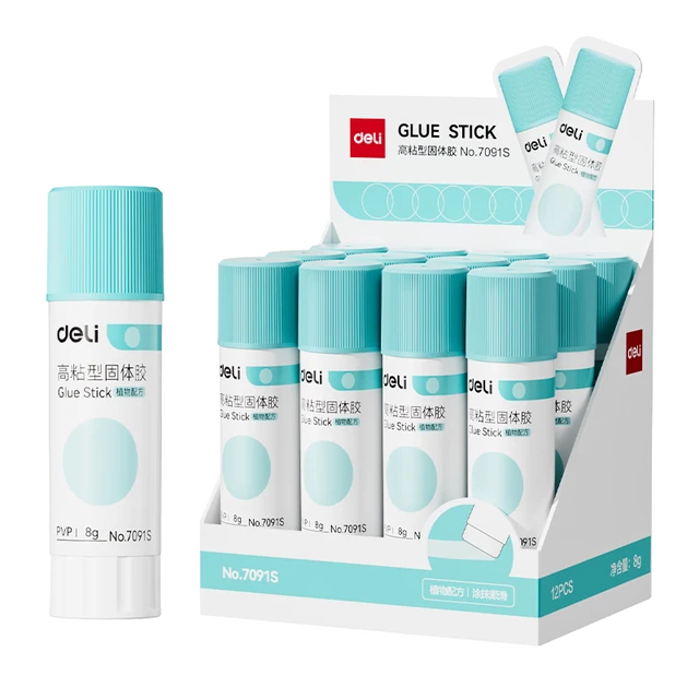 得力(deli)8g时尚款高粘PVP固体胶水 无甲醛快干耐用胶棒 强力粘接 学生文具 办公用品 1支 7091S