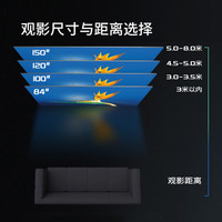 迦观 三色激光投影仪专用100英寸16:9电动拉线投影幕布高效抑制激光散斑适配坚果N1/海信C1系列投影仪