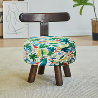 喻品小凳子家用实木软包脚凳换鞋凳沙发凳旋转矮凳 印花布绿野仙踪 HK5168
