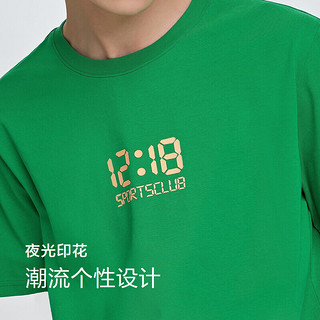 森马（Semir）【短袖合辑】短袖T恤男夏季男女同款休闲风上衣t恤百搭简约款 A款-中绿40572 L