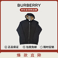 BURBERRY 博柏利 巴宝莉男士黑色棉质连帽上衣卫衣80843761