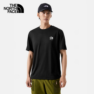 THE NORTH FACE 北面 短袖T恤男户外速干透气短袖8CT2 黑色/JK3