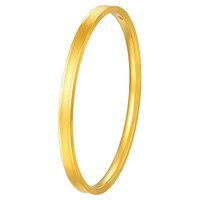 中国黄金(CHINA GOLD)足金999磨砂弧面素圈手镯简约五金光圈金镯 约7.2g #56