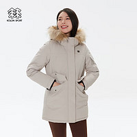 KOLON SPORT 可隆防水羽绒服 女子户外运动保暖透湿Aurora极光鹅绒服 LKDJ4WTT84-LG 浅灰色 S