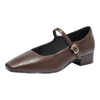 森达银色玛丽珍鞋女款秋粗跟方头浅口单鞋ZCC54CQ4