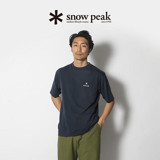 snow peak 雪峰春夏One Point Logo T恤男女款夏季户外短袖休闲宽松徒步上衣 蓝色 M