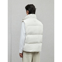 GXG男装 暗纹肌理格纹羽绒马甲保暖通勤男羽绒背心 2024冬季 白色 3XL