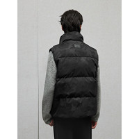 GXG男装 暗纹肌理格纹羽绒马甲保暖通勤男羽绒背心 2024冬季 黑色 3XL