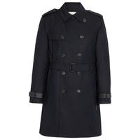 COACH/蔻驰奥莱男士午夜海军蓝色时尚翻领风衣外套 XS