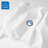 迷你真维斯 MINI JEANSWEST迷你真维斯童装男童女童长袖t恤纯棉儿童春秋季上衣打底衫中小童 【纯棉长袖】烟灰像素熊小标 100