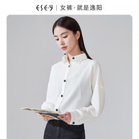 逸阳撞色纽扣衬衫女秋新款宽松休闲亚麻衬衣内搭上衣