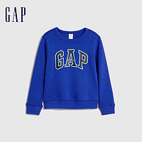 Gap 男幼童秋冬款LOGO抓绒运动卫衣747829儿童装休闲上衣 蓝色 110cm(4岁)尺码偏小选大一码