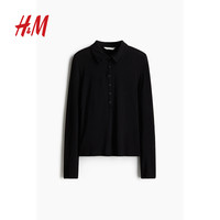 HM2025春季女装汗布Polo衫1272997 白色 160/88