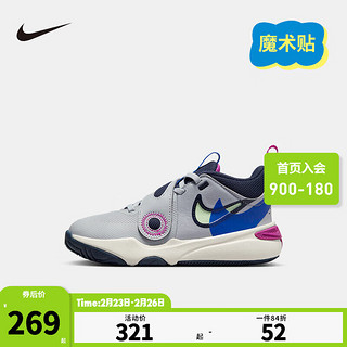 NIKE 耐克 童鞋男童篮球鞋TEAM HUSTLE D 11易穿脱魔术贴儿童运动鞋 FN5006-001 28  28码 适合脚长17cm