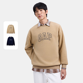 Gap 男女装2024秋冬款字母logo加绒卫衣宽松简约休闲上衣658775