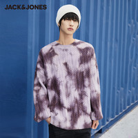 t区绫致JackJones杰克琼斯圆领扎染毛衣舒适长袖针织衫男