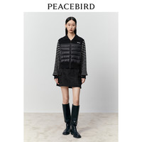 太平鸟女装冬季拼接轻薄羽绒服A3ACD4293 XL