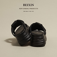 BEIXIN 生椰曲奇~高级感厚底罗马凉鞋女新款夏季外穿软底沙滩凉拖