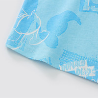 迪士尼（Disney）男女童纯棉短袖T恤夏装2025宝宝时尚半袖上衣中大童儿童衣服 蓝底涂鸦唐老鸭 【男】 120