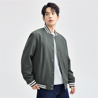 佐丹奴棒球服男秋冬新款潮酷棒球领飞行员夹克外套男01074074 09标志黑