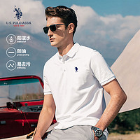 百亿补贴：U.S. POLO ASSN. 美国马球协会 U.S. POLO ASSN夏季POLO衫休闲修身刺绣上衣翻领三防凉感纤维速干