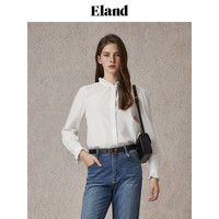 【66%棉】Eland衣恋衬衫女甜美木耳边领舒适休闲上衣冬季款 M/165