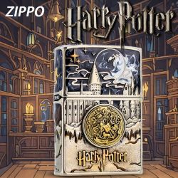 ZIPPO 打火机 哈利波特镀金珐琅贴章夜光盔甲 正品煤油防风