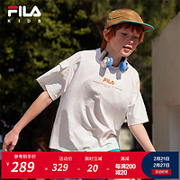 FILA 童装儿童短袖t恤2025年夏季新款男女中大童休闲运动上衣